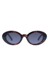Le Specs Nouveau Vie 50mm Oval Sunglasses In Dark Tort