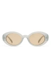 Le Specs Nouveau Vie 50mm Oval Sunglasses In Gray