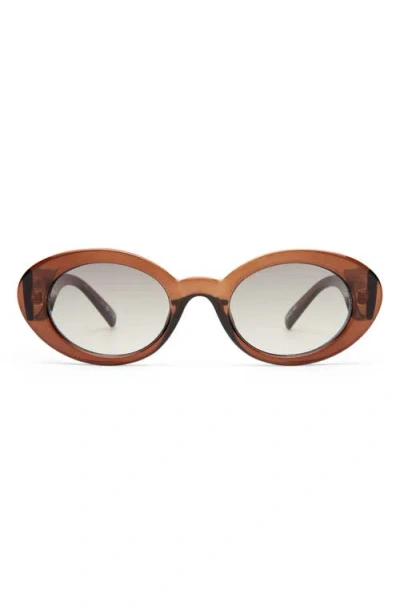 Le Specs Nouveau Vie 50mm Oval Sunglasses In Neutral