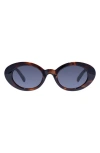 Le Specs Nouveau Vie 50mm Oval Sunglasses In Vintage Tort