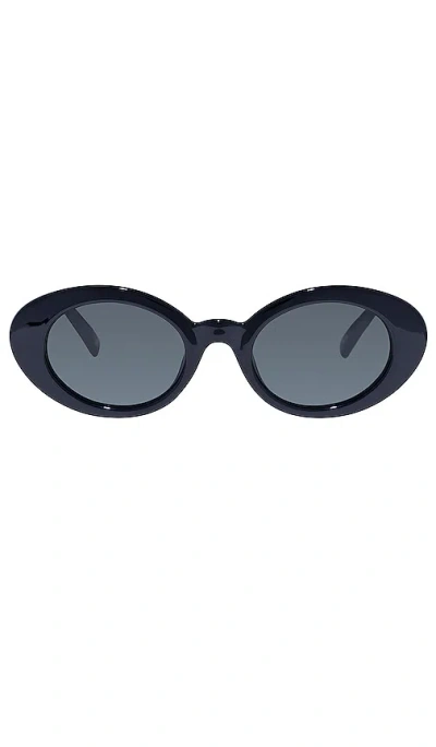 Le Specs Nouveau Vie 50mm Oval Sunglasses In Black