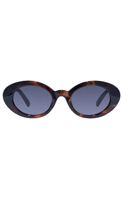 Le Specs Nouveau Vie 50mm Oval Sunglasses In Dark Tort