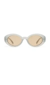Le Specs Nouveau Vie 50mm Oval Sunglasses In Gray