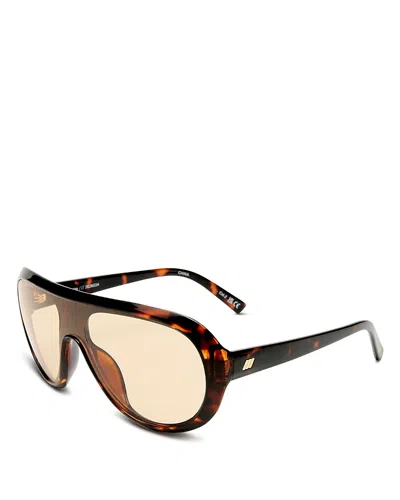 Le Specs Obsession Shield Sunglasses, 134mm In Brown