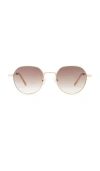 Le Specs Odyssey Sunglasses In Bright Gold & Brown Gradient