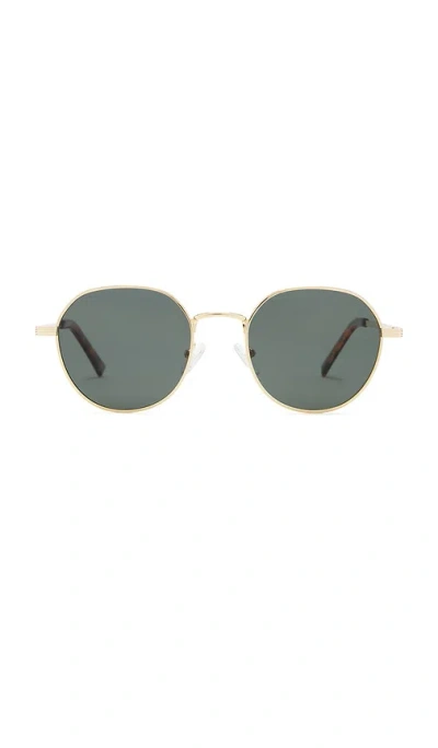 Le Specs Odyssey Sunglasses In Gold Khaki & Mono Polarized
