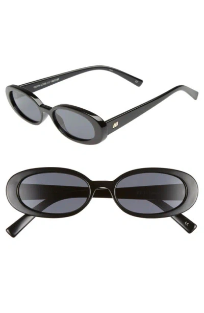 Le Specs Outta Love 49mm Cat Eye Sunglasses In Black / Smoke Mono