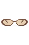 Le Specs Outta Love 51mm Oval Sunglasses In Brown