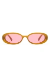 Le Specs Outta Love 51mm Oval Sunglasses In Brown