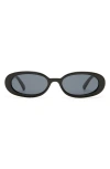 Le Specs Womens Black Outta Love Oval-frame Plastic Sunglasses In Black