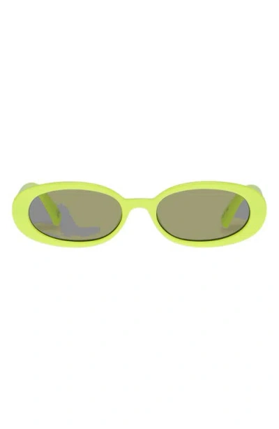 Le Specs Outta Love 51mm Oval Sunglasses In Green/light Brown Mono
