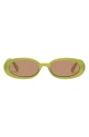 Le Specs Outta Love 51mm Oval Sunglasses In Pine Lime/olive Mono