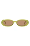 Le Specs Outta Love 51mm Oval Sunglasses In Pine Lime / Olive Mono