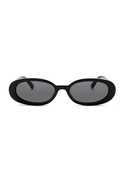 Le Specs Womens Black Outta Love Oval-frame Plastic Sunglasses