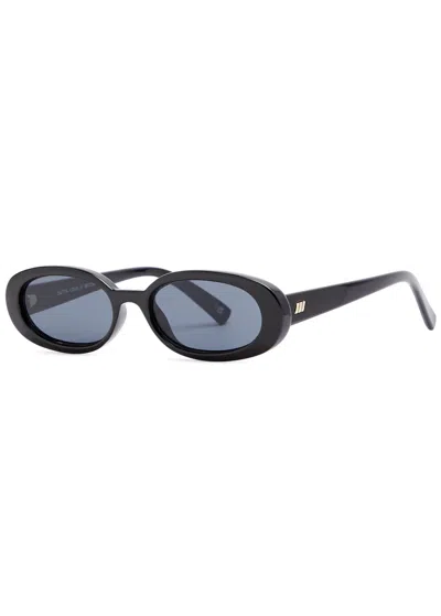 Le Specs Outta Love Oval-frame Sunglasses In Black