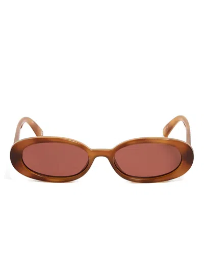 Le Specs Outta Love Oval-frame Sunglasses In Brown