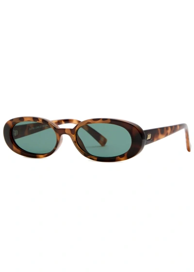 Le Specs Outta Love Oval-frame Sunglasses In Brown