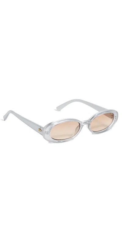 Le Specs Outta Love Sunglasses Silver Pearl
