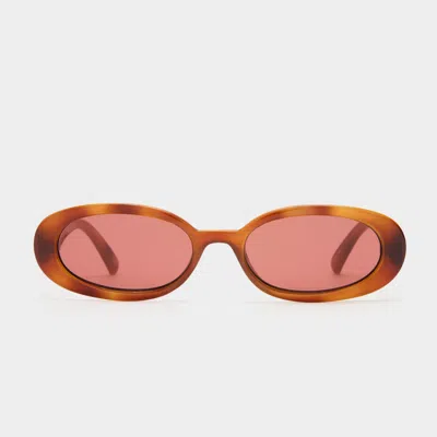 Le Specs Outta Love Oval Tortoiseshell-acetate Sunglasses In Vintage Tort Rose Mono