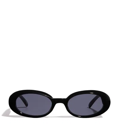 Le Specs Nouveau Vie 50mm Oval Sunglasses In Black