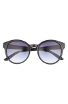 Le Specs Paramount 53mm Gradient Round Sunglasses In Black