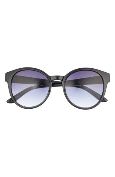 Le Specs Paramount 53mm Gradient Round Sunglasses In Black