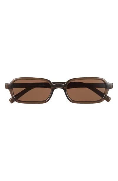 Le Specs Pilferer 53mm Rectangular Sunglasses In Brown