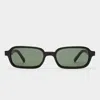 Le Specs Pilferer Narrow Rectangular Sunglasses In Black
