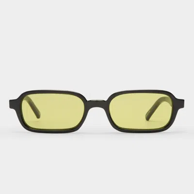 Le Specs Womens Black Pilferer Rectangular Ecozen Sunglasses