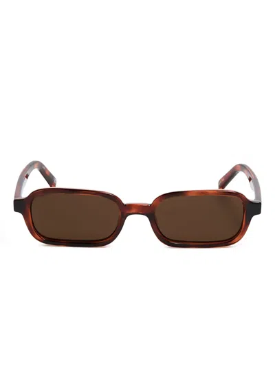 Le Specs Pilferer Rectangle-frame Sunglasses In Brown