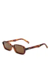 Le Specs Pilferer Narrow Rectangular Sunglasses In Toffee Tortoise