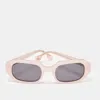 Le Specs Pink/black La Dolce Vita Rectangular Sunglasses In Neutral