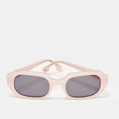LE SPECS PINK/BLACK LA DOLCE VITA RECTANGULAR SUNGLASSES