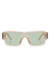 Le Specs Polygraph 55mm Rectangular Sunglasses In Sand