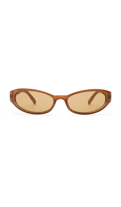 Le Specs Womens Pearl Caramel Popalicious Oval-frame Sunglasses In Brown