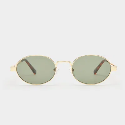 Le Specs Poseidon Deux In Gold Khaki