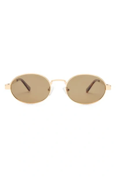 Le Specs Poseidon Deux Oval Polarized Sunglasses In Gold