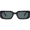 Le Specs Rippled Rebel 53mm Rectangular Sunglasses In Tort