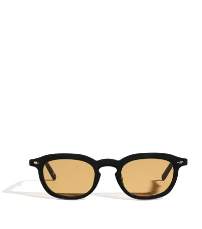 Le Specs Round Heart Throb Sunglasses In Brown