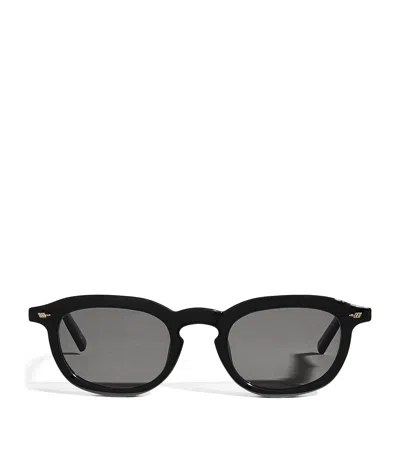 Le Specs Round Heart Throb Sunglasses In Black