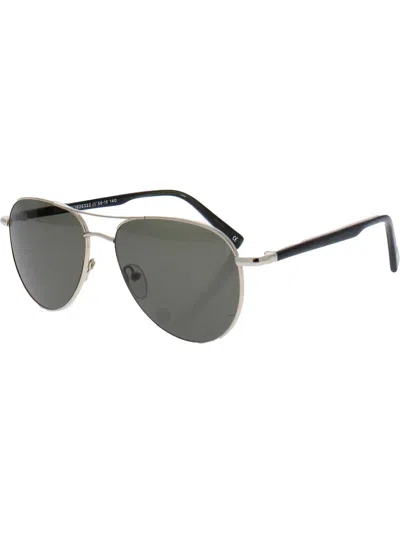 Le Specs Savage Mens Uv Protection Brow Bar Aviator Sunglasses In Silver