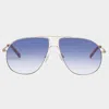 Le Specs Schmaltzy Aviator-frame Metal Sunglasses In Bright Gold / Vint Tort