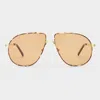 Le Specs Schmaltzy In Bright Gold Tort