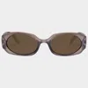 Le Specs Shebang Rectangular Sunglasses In Champagne Shimmer