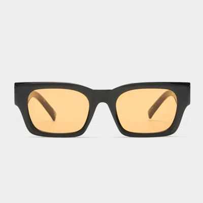 Le Specs Shmood In Black Amber Tint