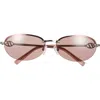Le Specs Slinky 62mm Oval Sunglasses In Brown