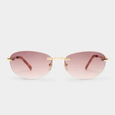Le Specs Slinky In Bright Gold Warm Smoke Grad