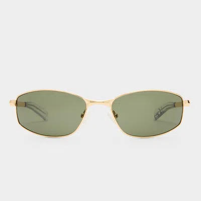 Le Specs Star Beam In Bright Gold Khaki Mono