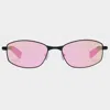 Le Specs Star Beam In Matte Black Pink Mirror