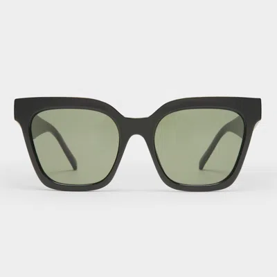 Le Specs Star Glow In Black Khaki Mono
